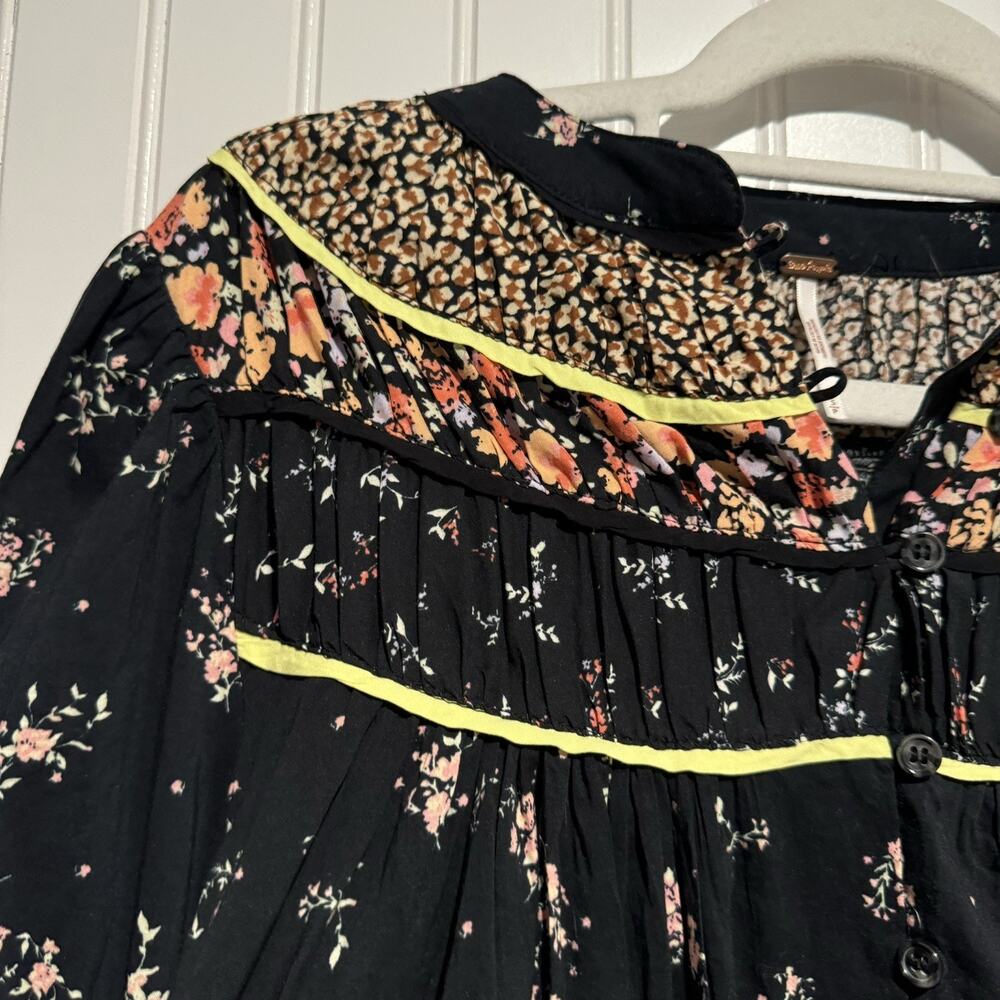 Free People Paloma Floral Boho Top Cotton Size Small NEW - Picture 4 of 8
